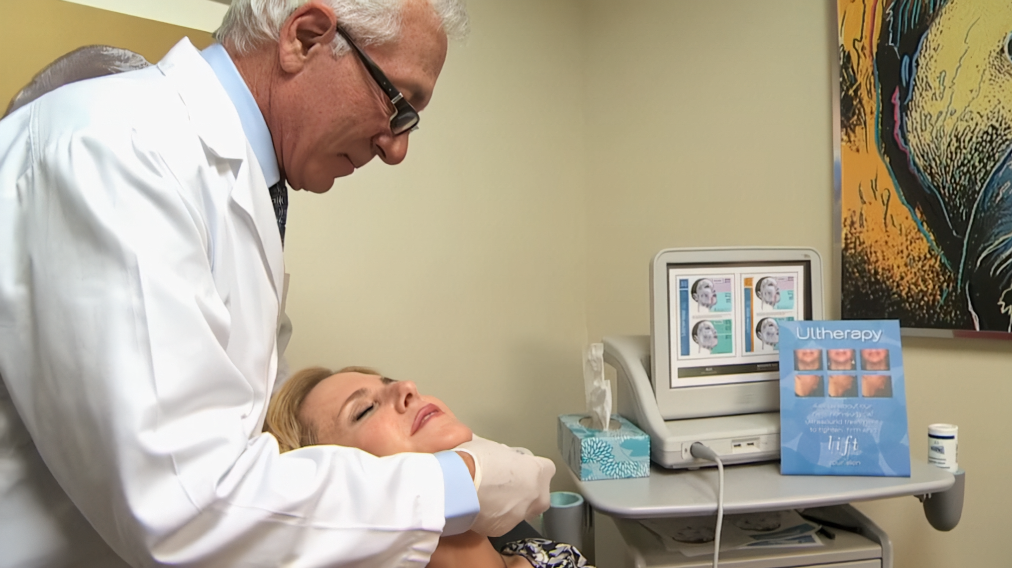 Dr. Epstein performing an Ultherapy treatment